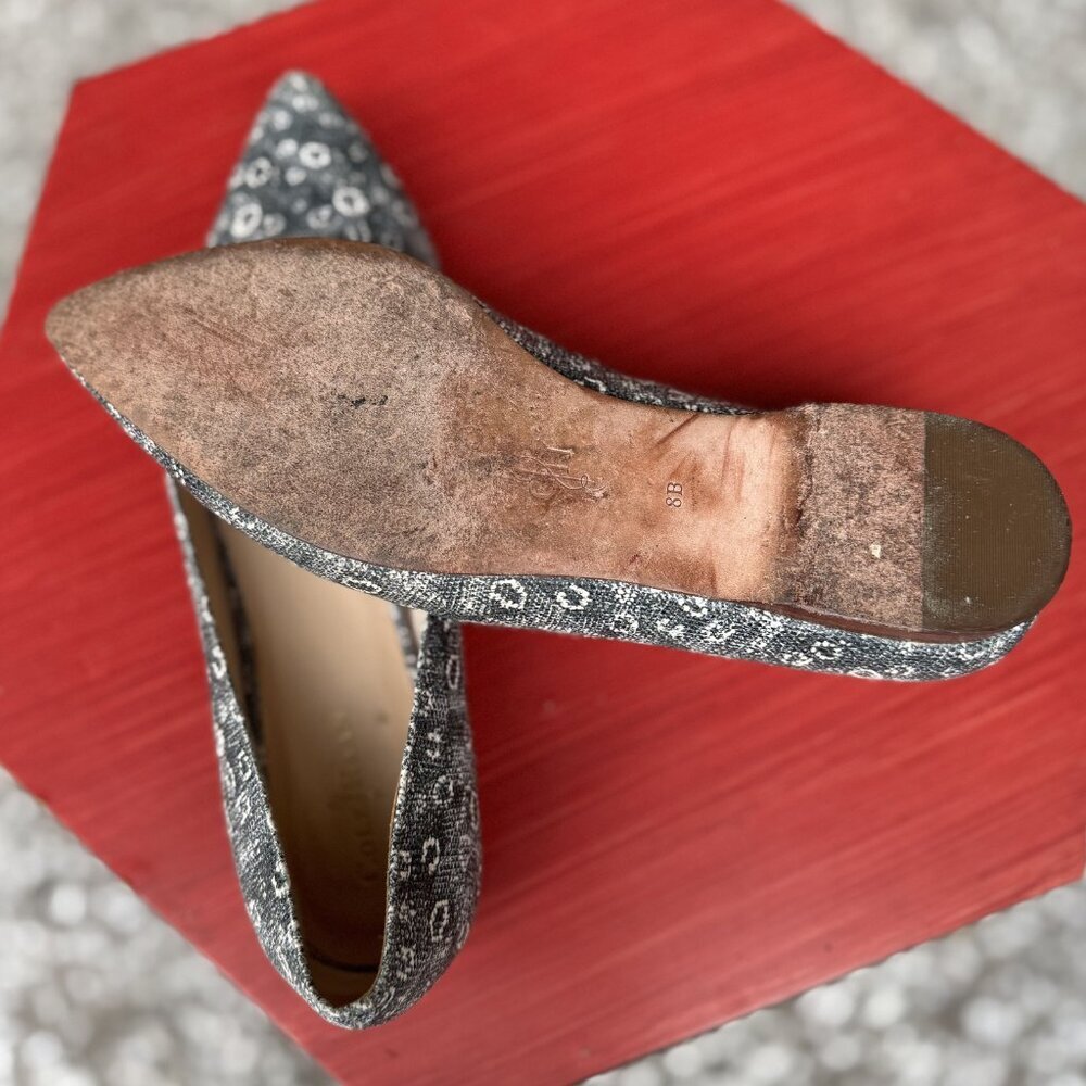 Cole Haan Pointed Toe Flats Size 8 Green Ivory Print - Picture 6 of 7